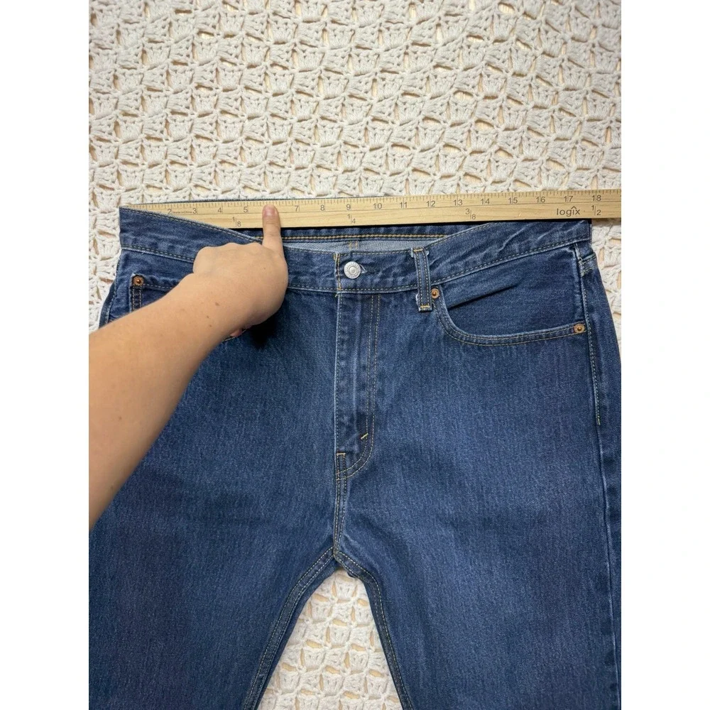 Levis 505 Mens Jeans Tag 36x29 Approx 35x28 Blue Denim Straight Leg Regular Fit